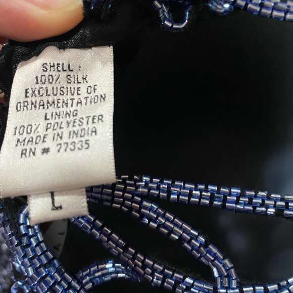 Midnight blue sparkly halter top dress - Picture 3 of 3